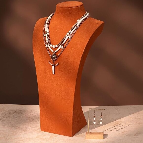 Women's White 1 Couture's Jewelry Set Cowgirl Vintage Western Necklace Earring - Picture 3 of 7